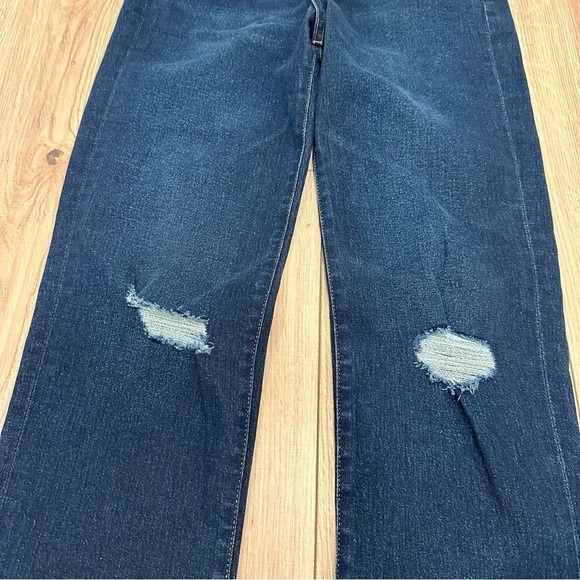 NWT Express Slim Super High Rise 4R Distressed Dark Denim - Picture 7 of 13